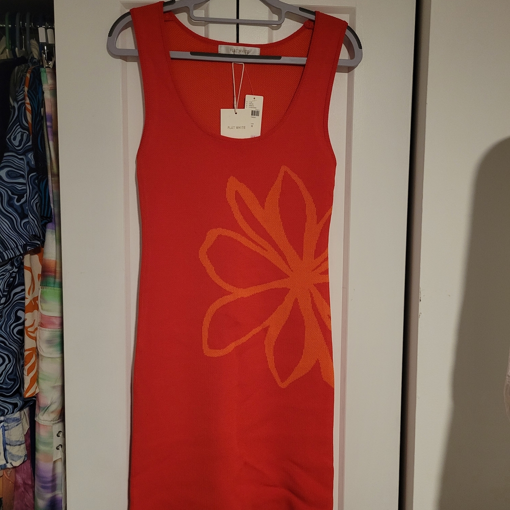 Anthropologie Red and Orange Mini Dress